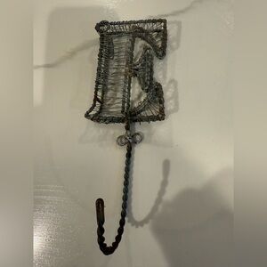 Anthropologie E monogram letter hook